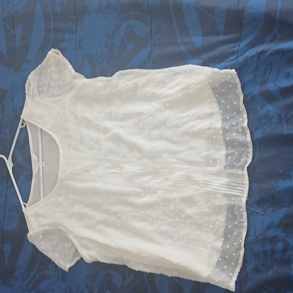 LC Lauren Conrad Sheer White Blouse